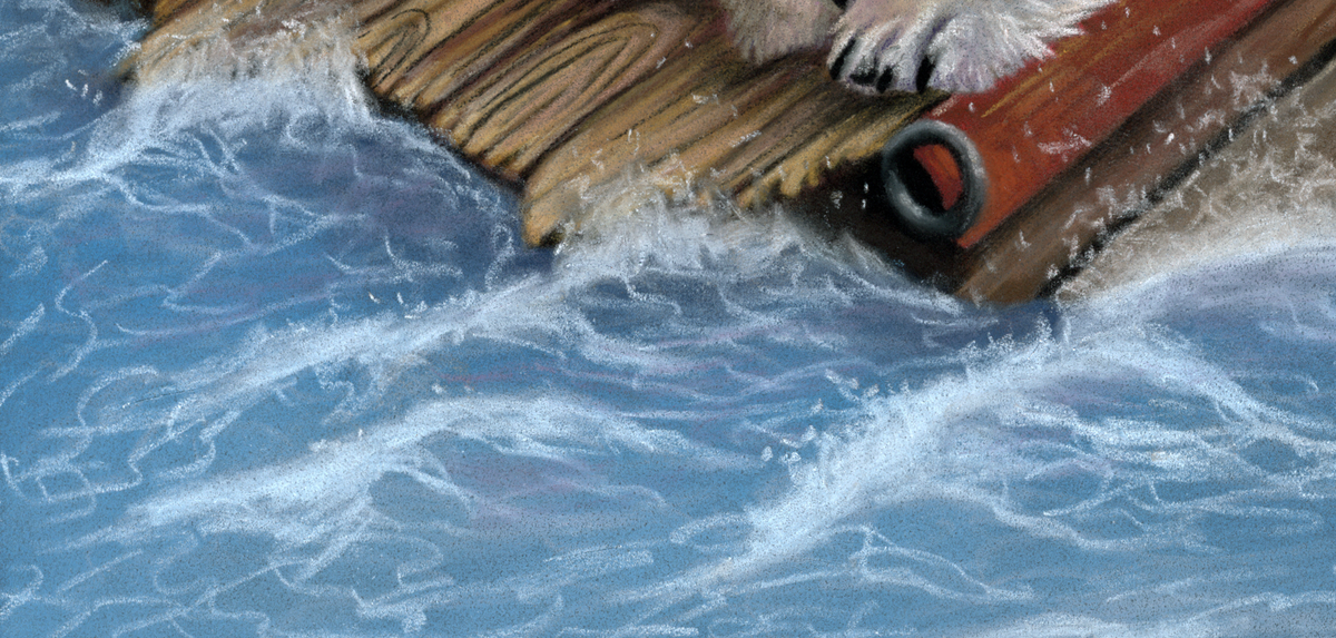 Stranded — Original Polar Bear Pastel Artwork