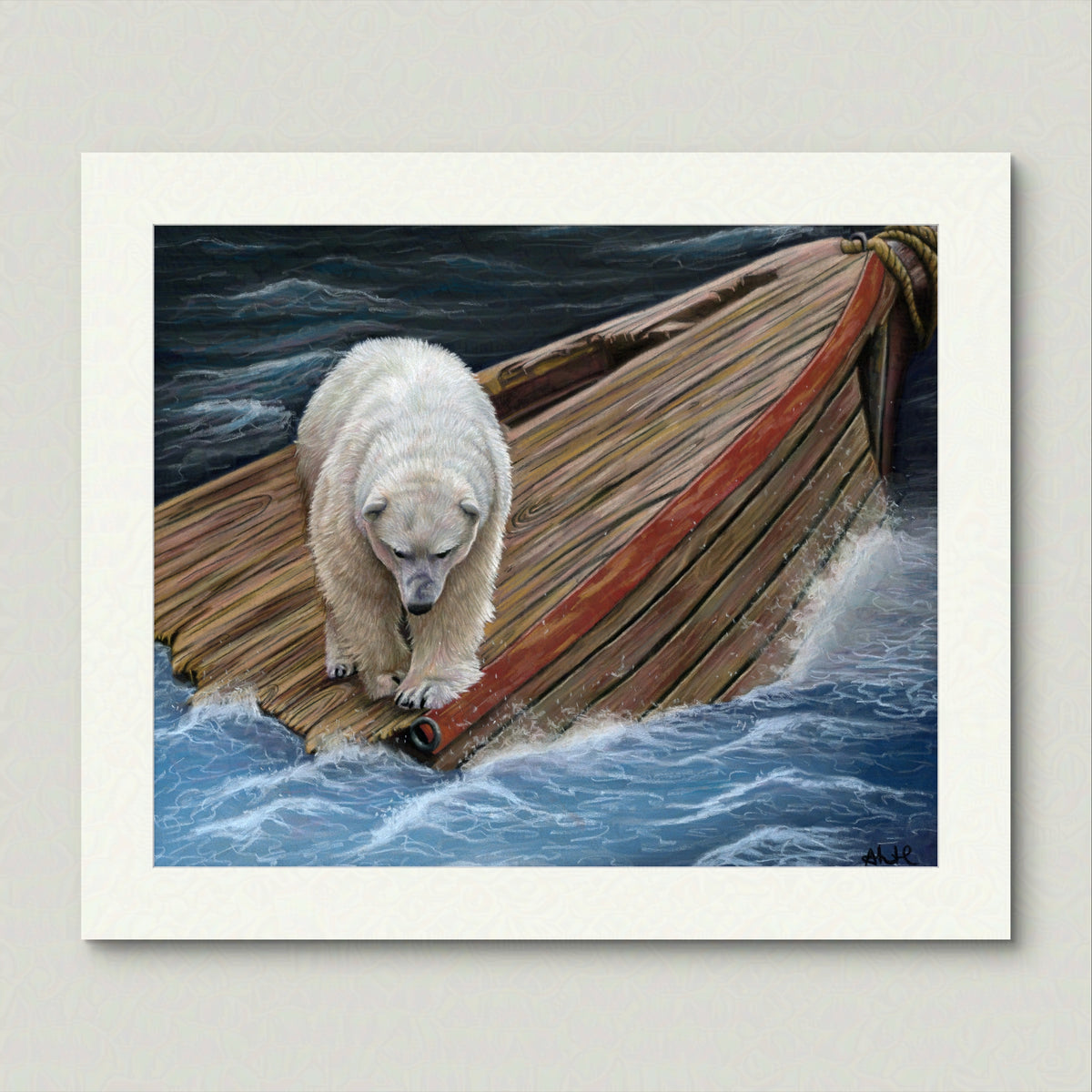 Stranded — Original Polar Bear Pastel Artwork